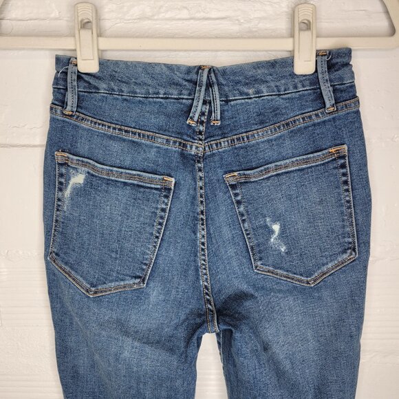 Good American Women's Size 4 Jeans Good Legs Distressed Raw Hem - Picture 4 of 7